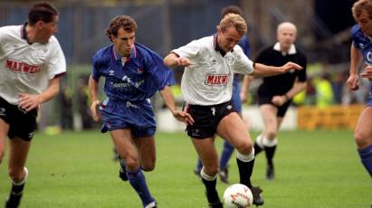 Snapshot In Time: Striker Goddard Gets On The Ball For Derby Against Chelsea