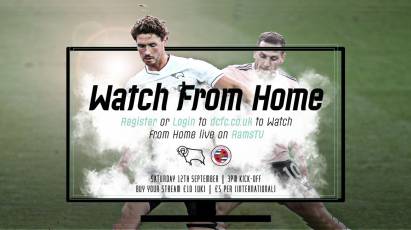 Watch From Home: Derby County Vs Reading Live On RamsTV